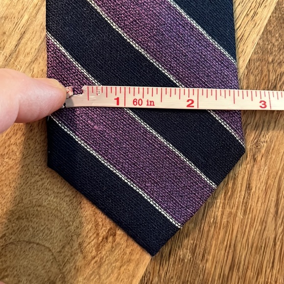 RALPH LAUREN Mens SLIM tie Graphic Stripe Print Purple & Blue Career fun $89 NEW - Picture 9 of 16